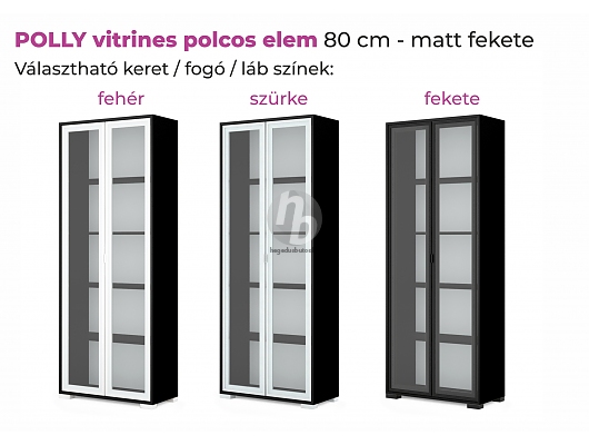 Tálaló szekrények, Vitrinek - Polly vitrines polcos elem 80cm