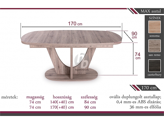 Étkezőasztalok - Max 140 asztal