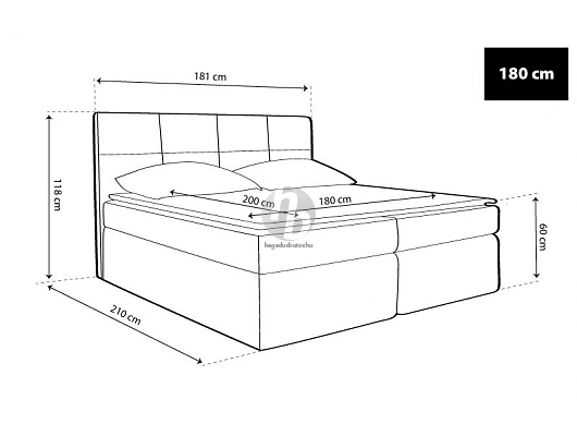 Prémium franciaágyak - TYP 57 boxspring ágy