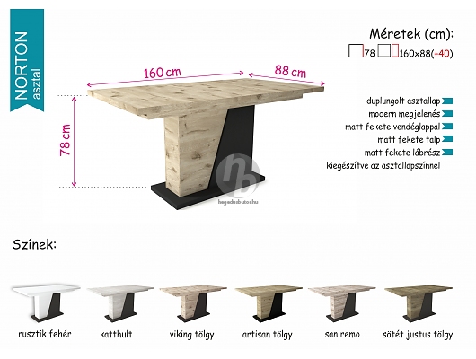 Étkezőasztalok - Norton asztal
