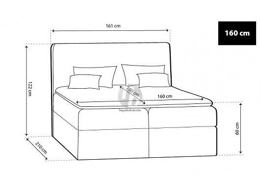 Prémium franciaágyak - Typ 50 Boxspring ágy