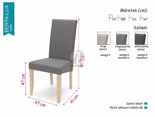 Étkezőszékek - Berta-Lux szék
